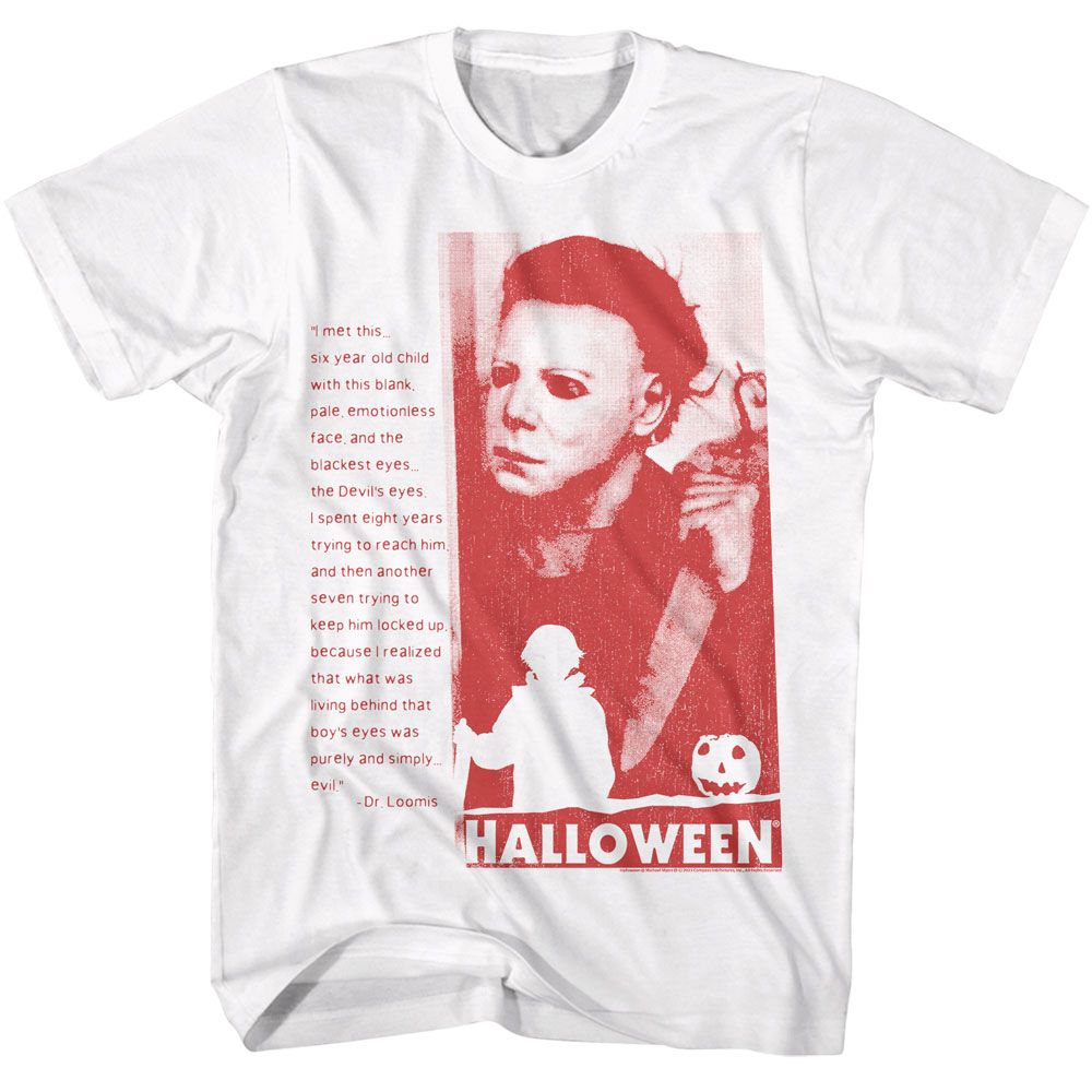 Wholesale Halloween Movie Devils Eyes White Adult T-Shirt