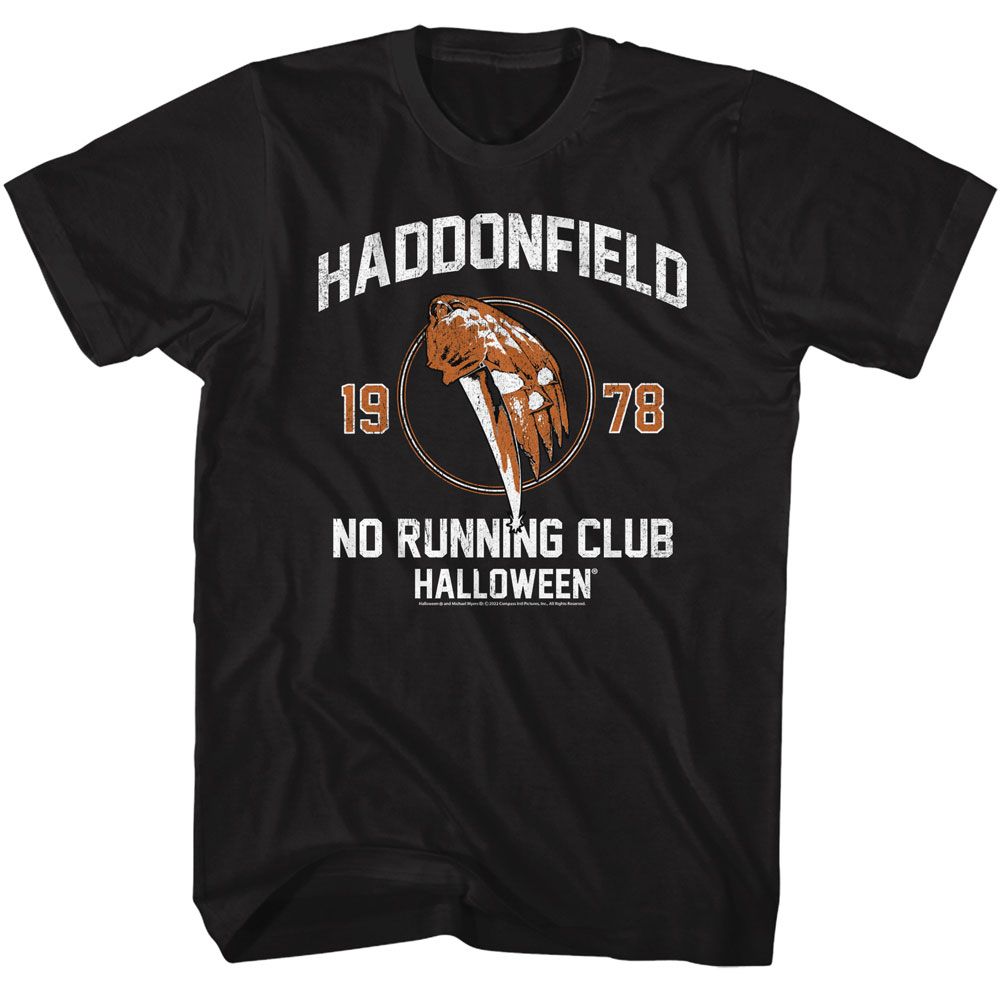 Wholesale Halloween Movie No Running Club Black Adult T-Shirt