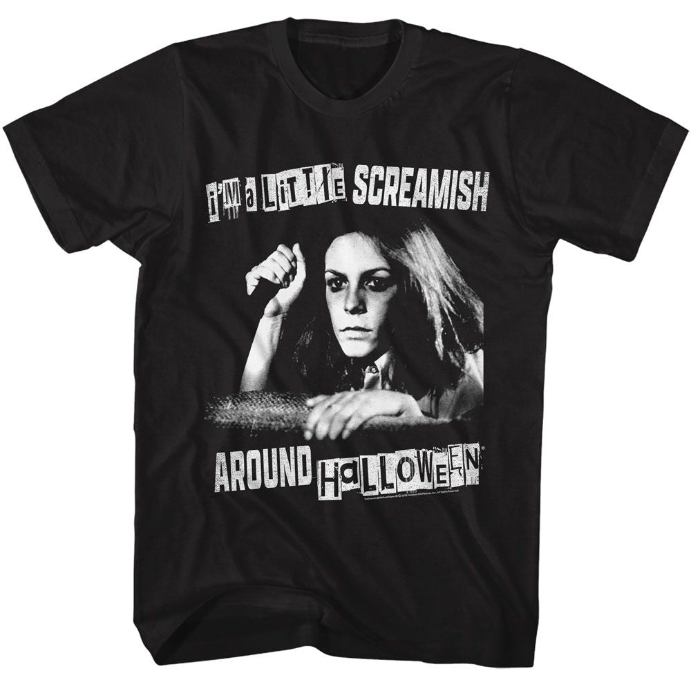 Wholesale Halloween Movie a Little Screamish Black Adult T-Shirt