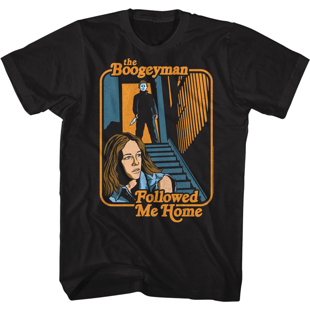 Wholesale Halloween Boogeyman Followed Black Adult T-Shirt