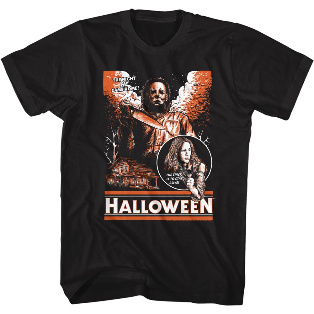 Wholesale Halloween Sketchy and Orange Black Adult T-Shirt