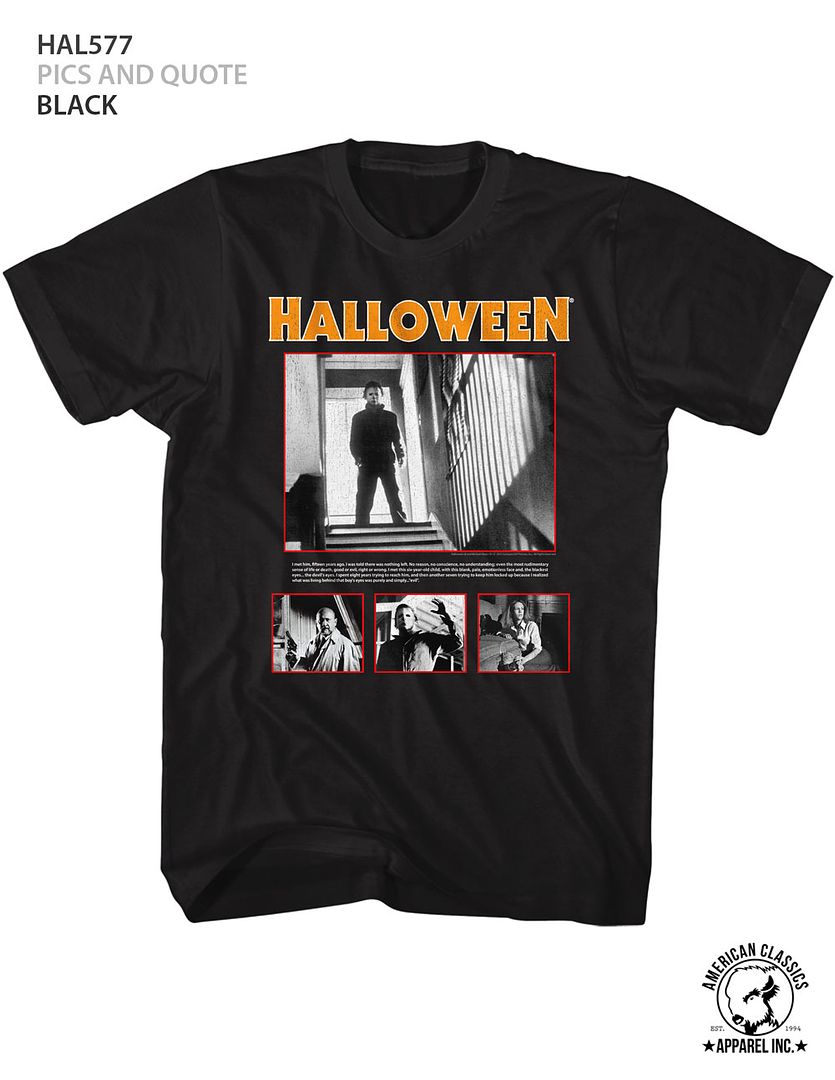 Wholesale Halloween Pics and Quote Black Adult T-Shirt
