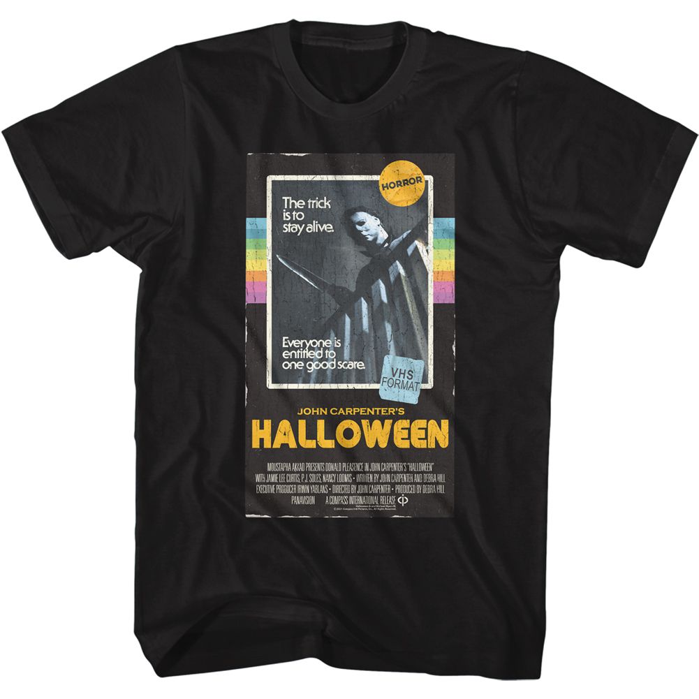 Wholesale Halloween VHS Tape Black Adult T-Shirt