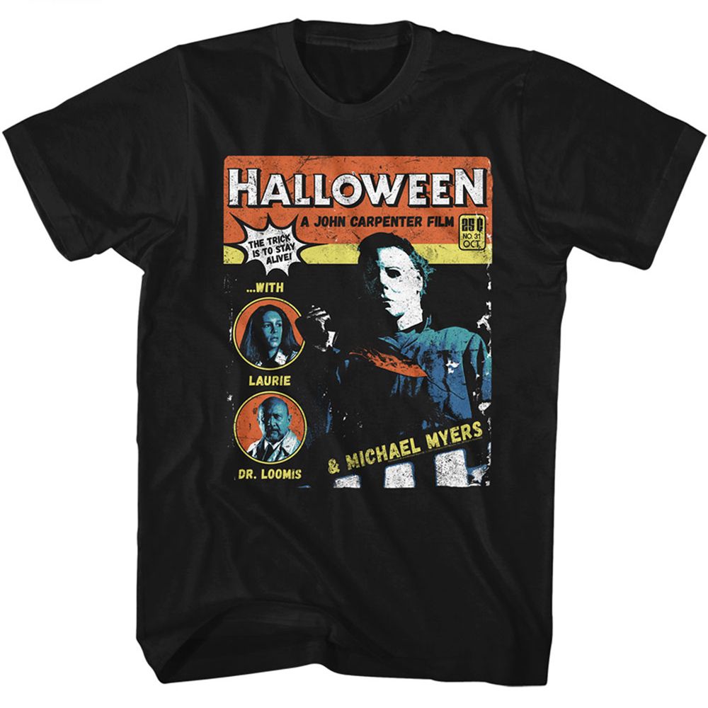 Wholesale Halloween Movie Comic Black Adult T-Shirt