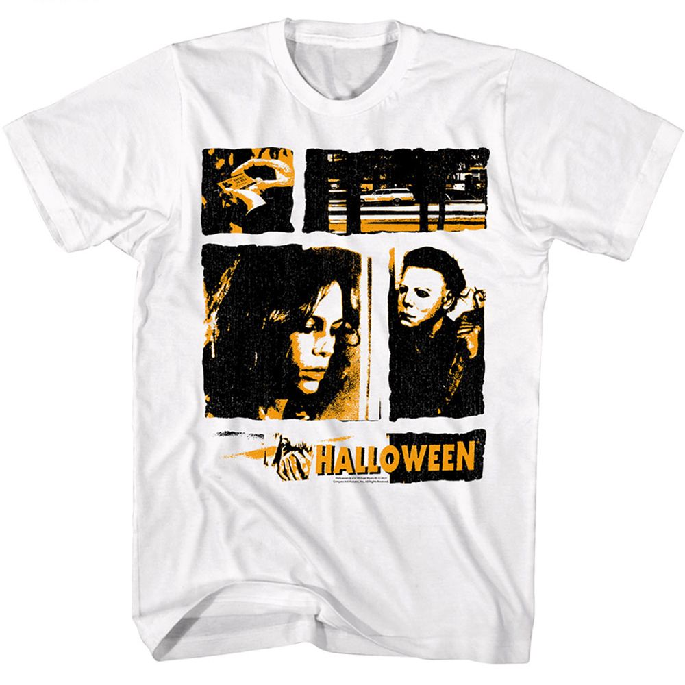 Wholesale Halloween Movie Panels White Adult T-Shirt