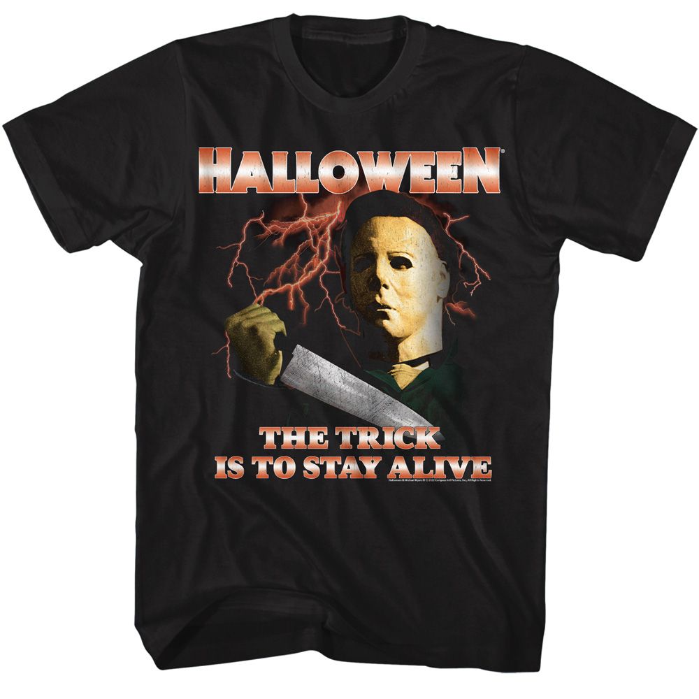 Wholesale Halloween Movie Lightning Black Adult T-Shirt