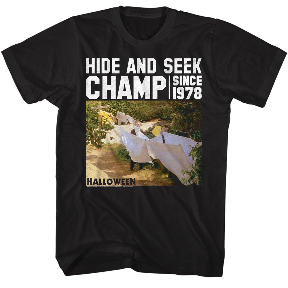 Wholesale Halloween Movie Hide and Seek Black Adult T-Shirt