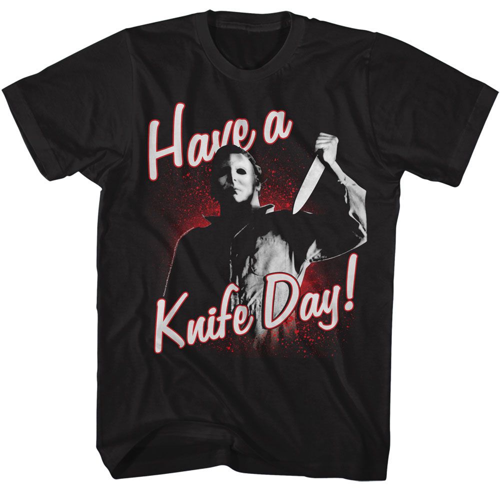 Wholesale Halloween Movie Have a Knife Day Black Adult T-Shirt