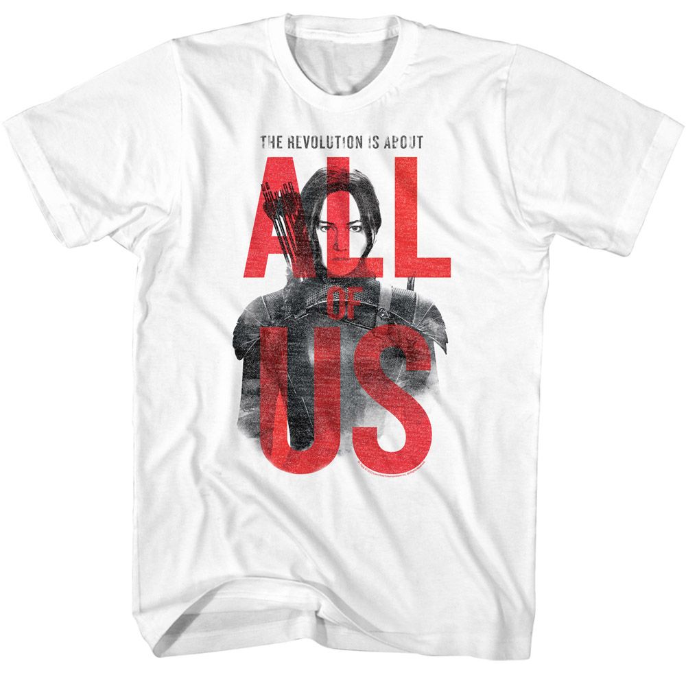 Wholesale Hunger Games Movie All of Us White Adult T-Shirt