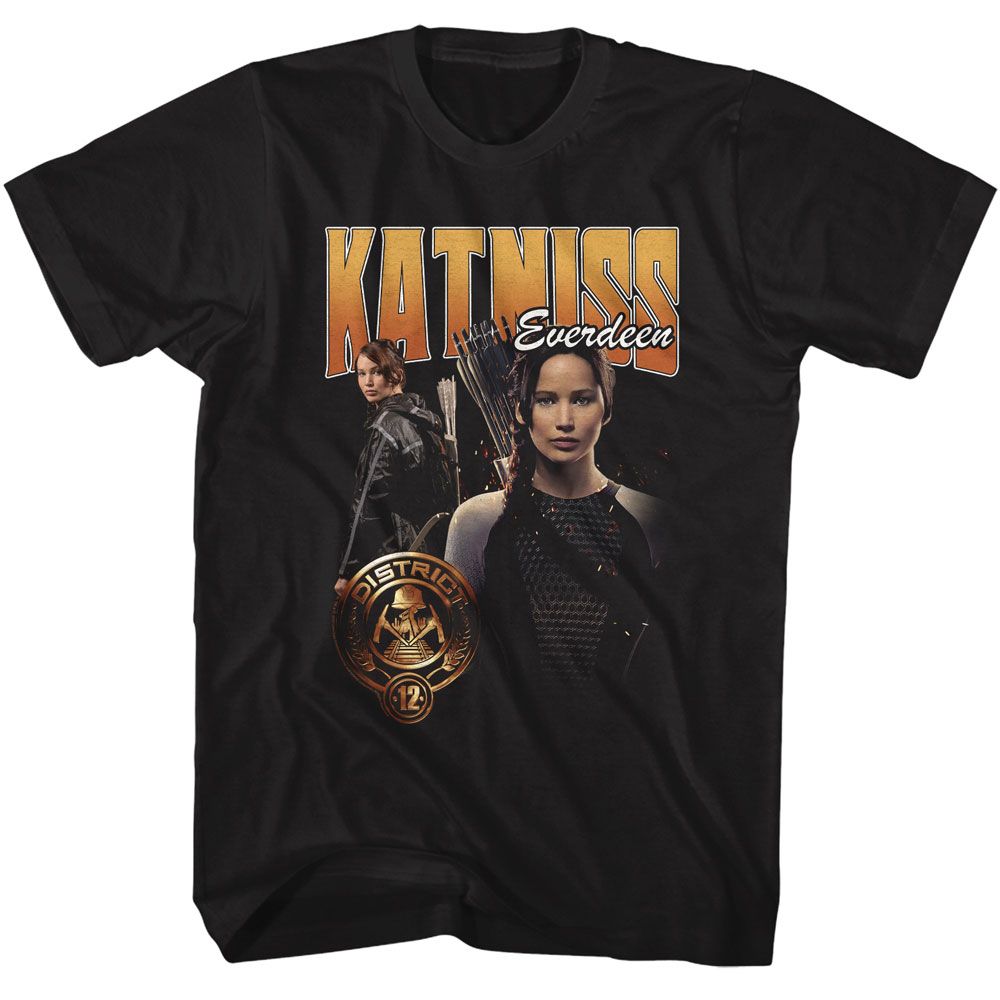 Wholesale Hunger Games Movie Katniss Duo Photo Black Adult T-Shirt