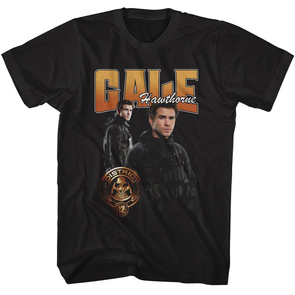Wholesale Hunger Games Movie Gale Duo Photo Black Adult T-Shirt