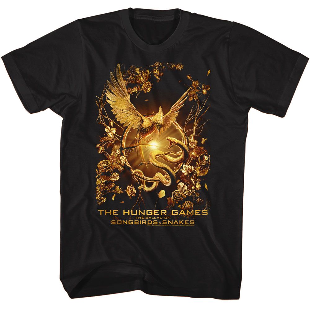 Wholesale Hunger Games Movie Songbird Snakes Poster Black Adult T-Shirt
