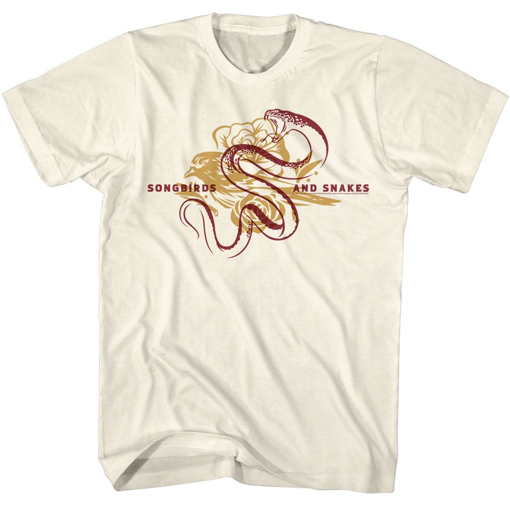 Wholesale Hunger Games Movie Bird and Snake Overlay Solid Natural Adult T-Shirt