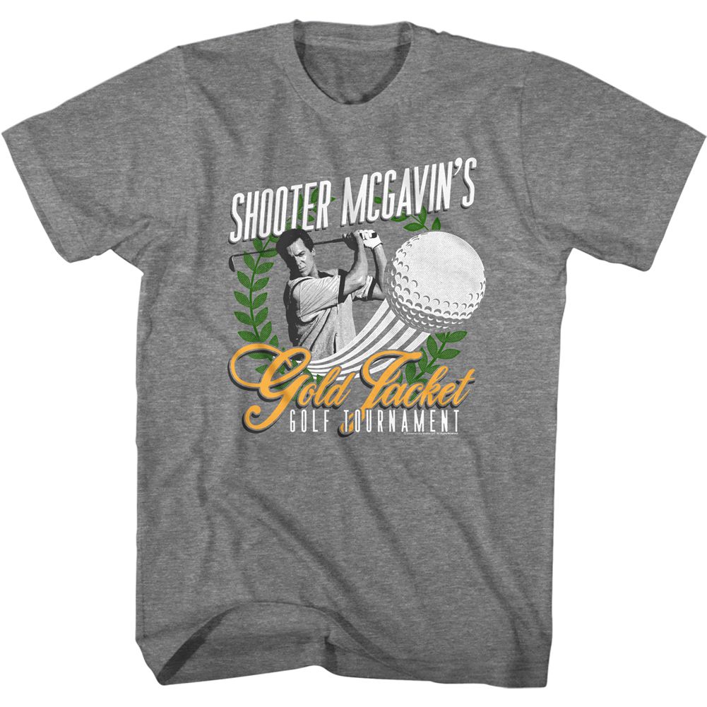 Wholesale Happy Gilmore Gold Jacket Tournament Heather Graphite Adult T-Shirt