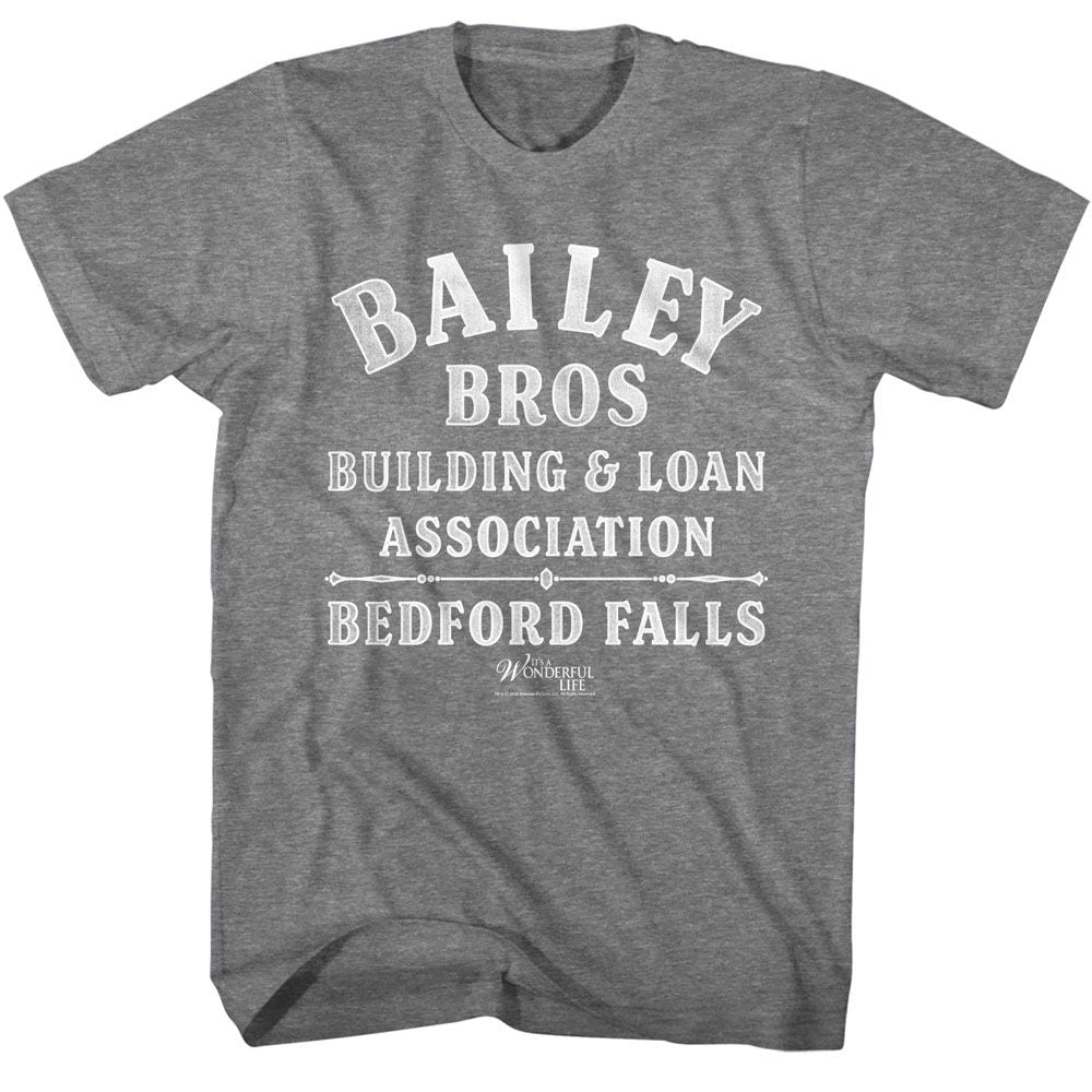 Wholesale Its a Wonderful Life Bailey Bros Solid Graphite Adult T-Shirt
