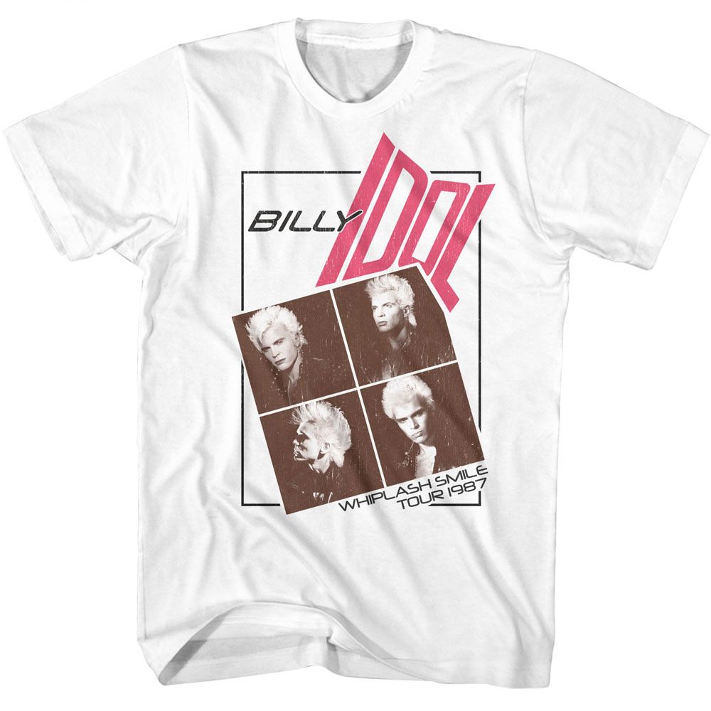 Wholesale Billy Idol Four Photo Warped Text T-Shirt