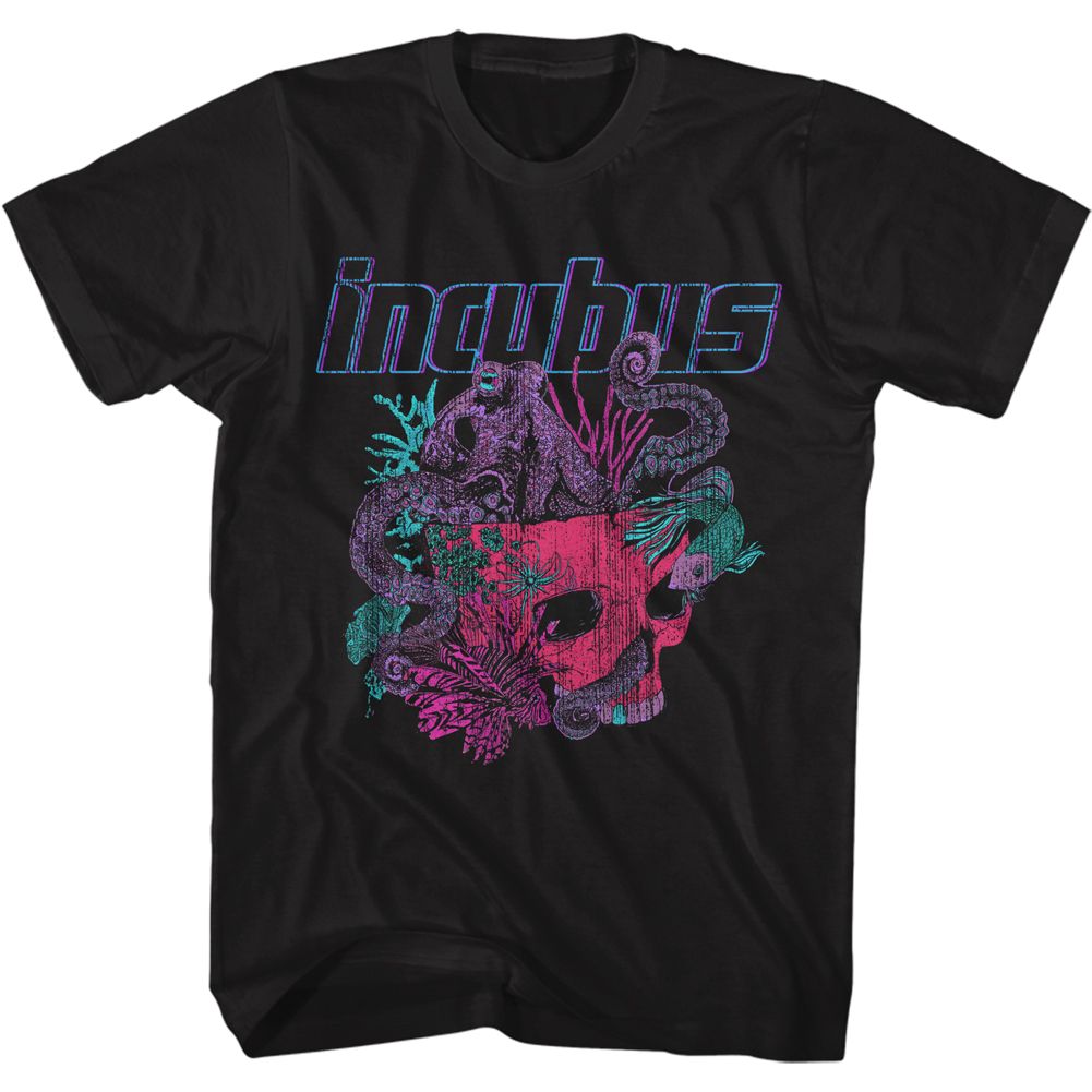 Wholesale Incubus Logo and Octopus Skull T-Shirt