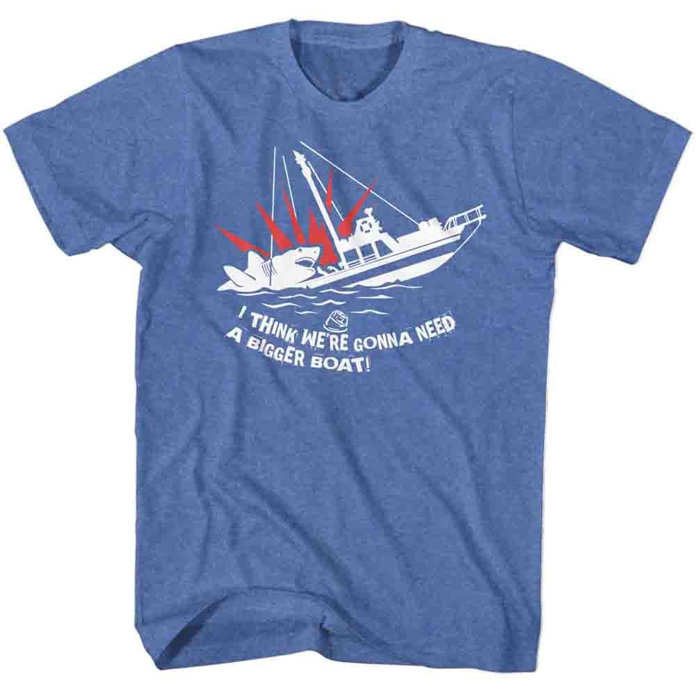 Wholesale JAWS Movie Bigger Boat Heather Royal Adult T-Shirt