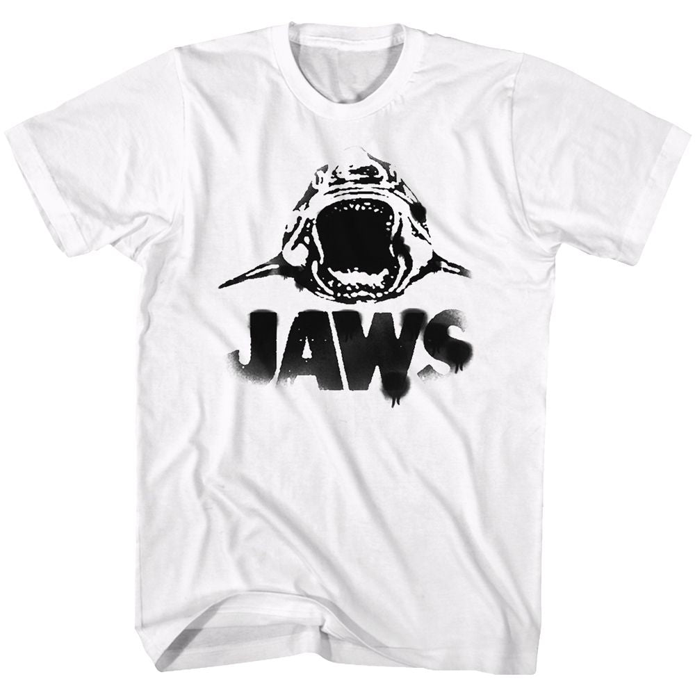 Wholesale JAWS Movie Black Logo White Adult T-Shirt