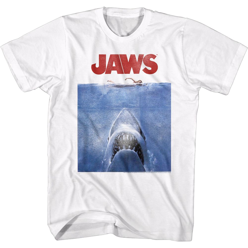 Wholesale JAWS Movie Poster Blue White Adult T-Shirt