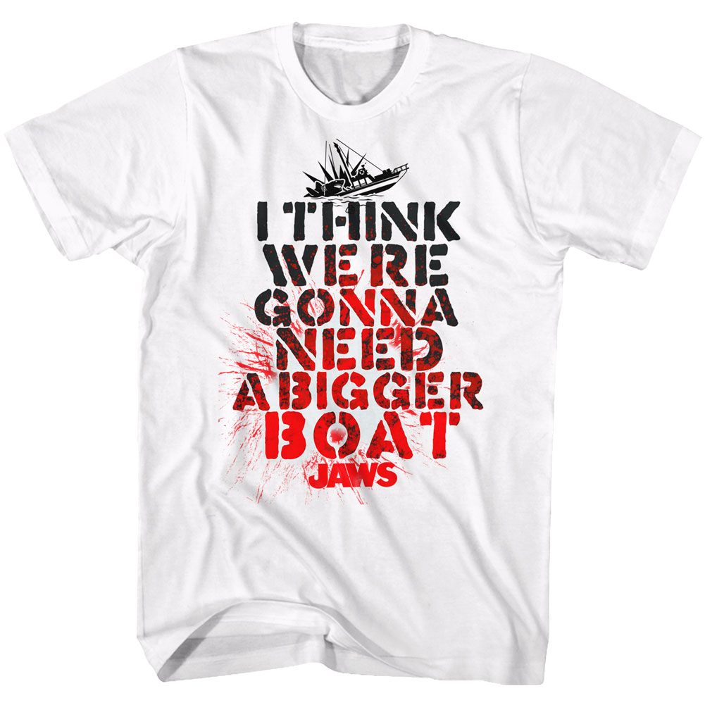 Wholesale JAWS Movie Bigger Boat White Adult T-Shirt