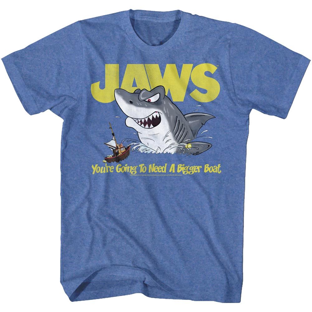 Wholesale JAWS Movie Cartoon JAWS Movie Heather Royal Adult T-Shirt