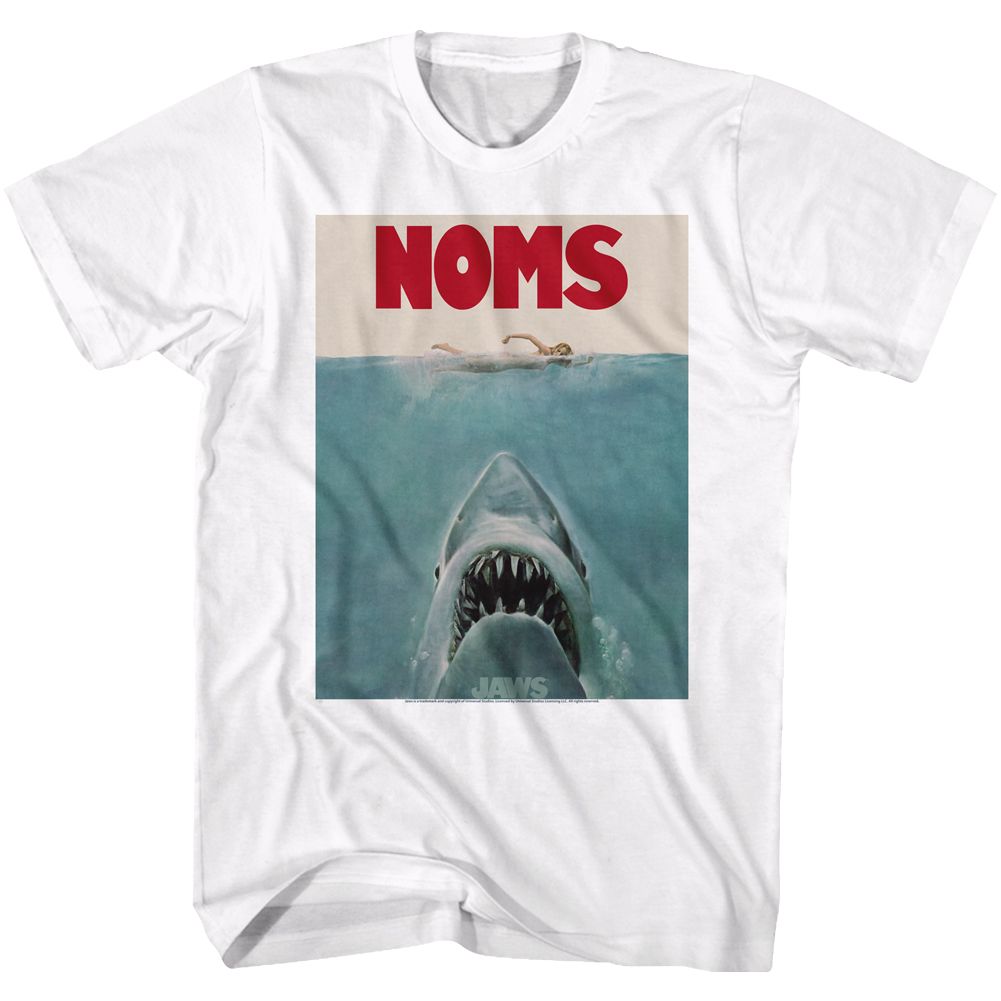 Wholesale JAWS Movie Noms White Adult T-Shirt