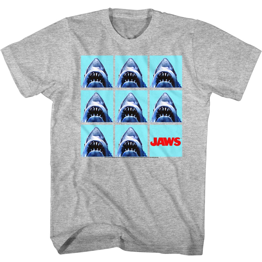 Wholesale JAWS Movie Undefeatable Heather Gray Adult T-Shirt