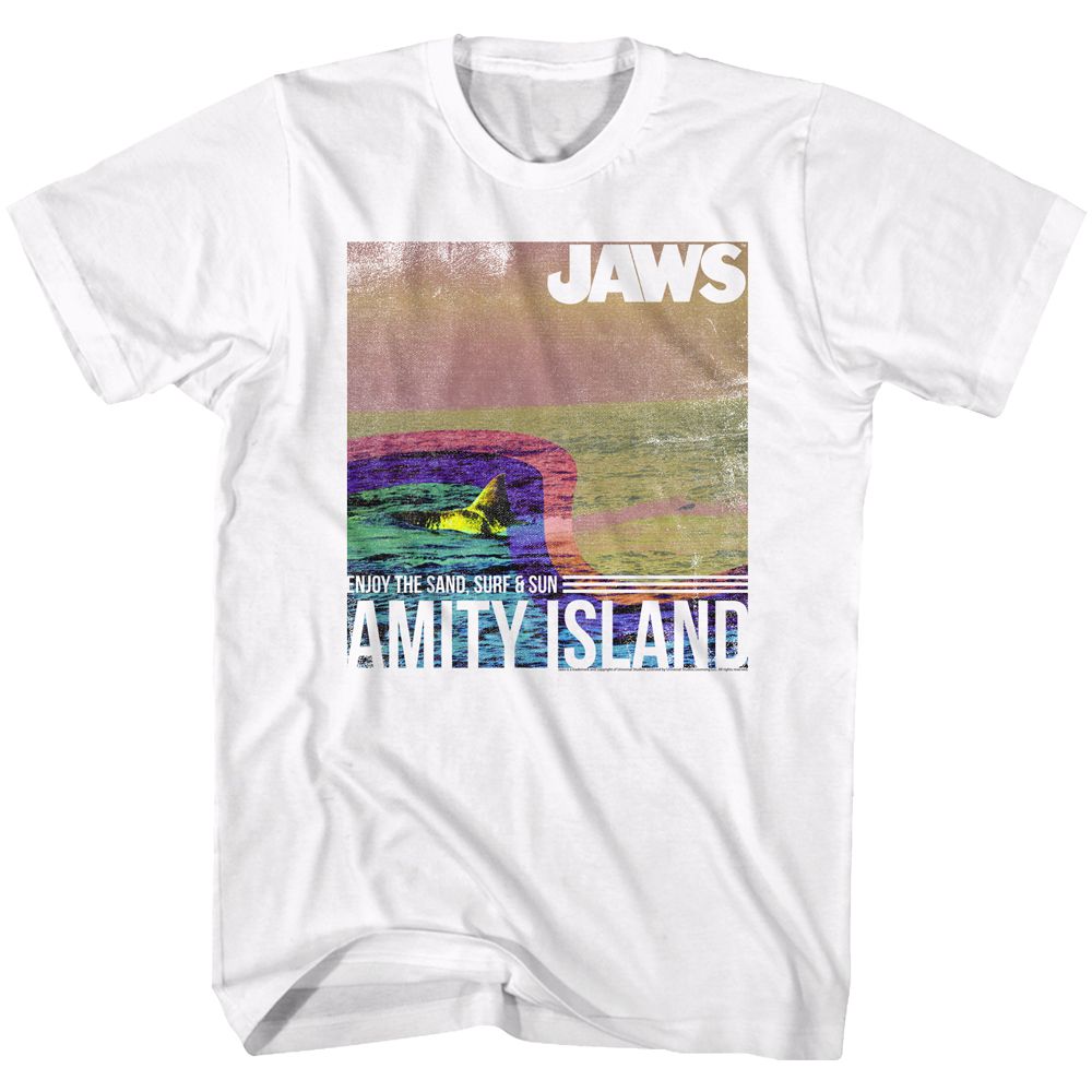 Wholesale JAWS Movie Amity Island White Adult T-Shirt