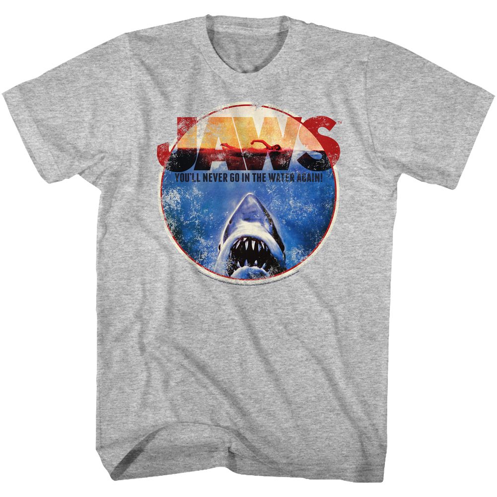 Wholesale JAWS Movie OMG Heather Gray Adult T-Shirt