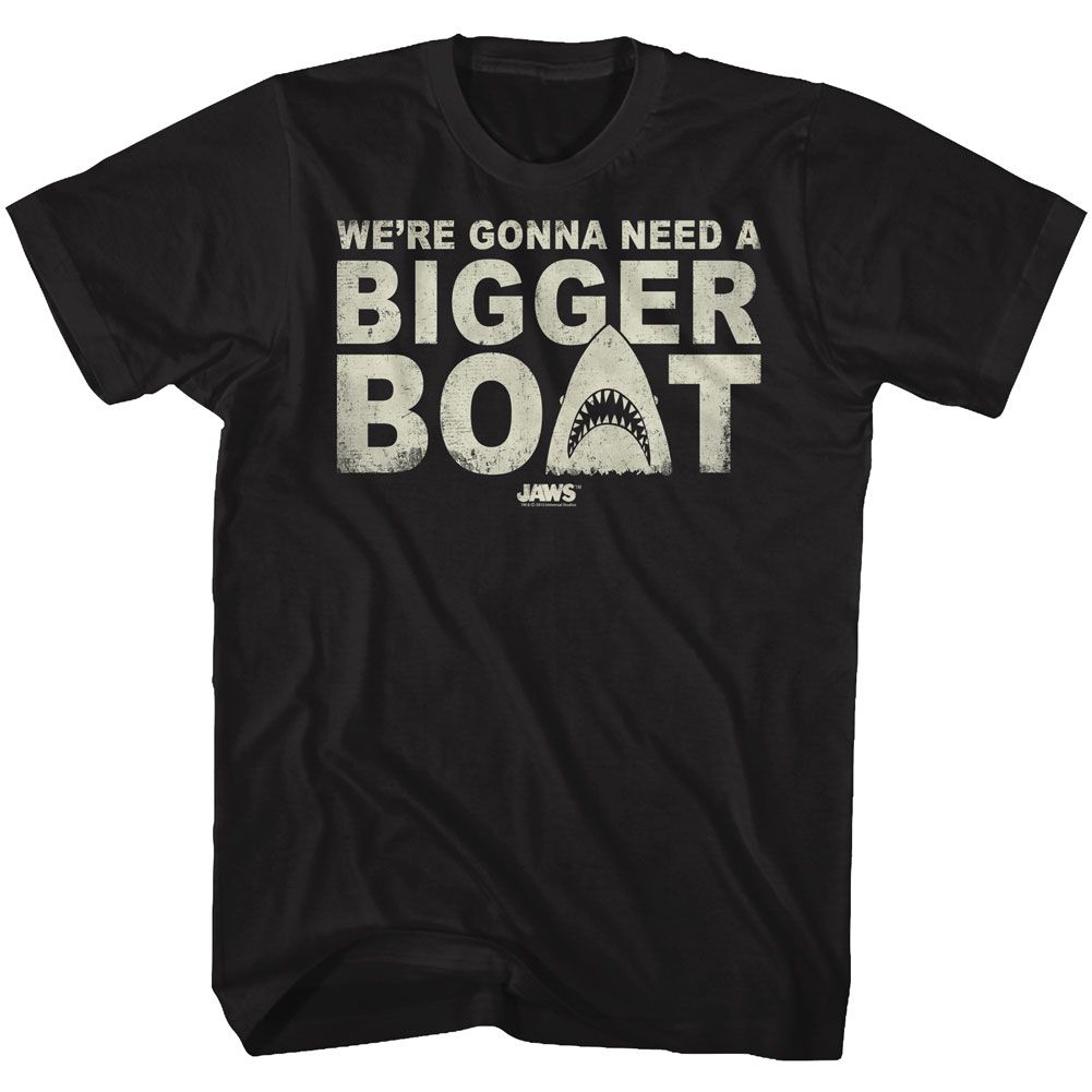 Wholesale JAWS Movie Bigger Boat Black Adult T-Shirt