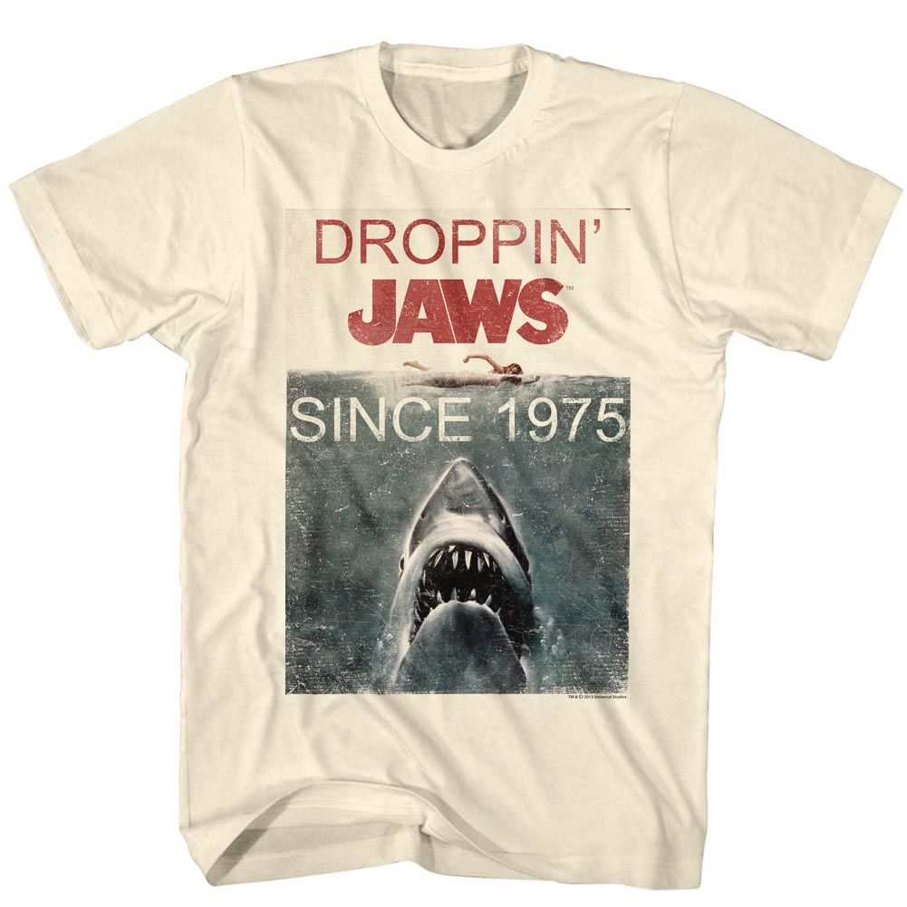 Wholesale JAWS Movie Droppin Solid Natural Adult T-Shirt