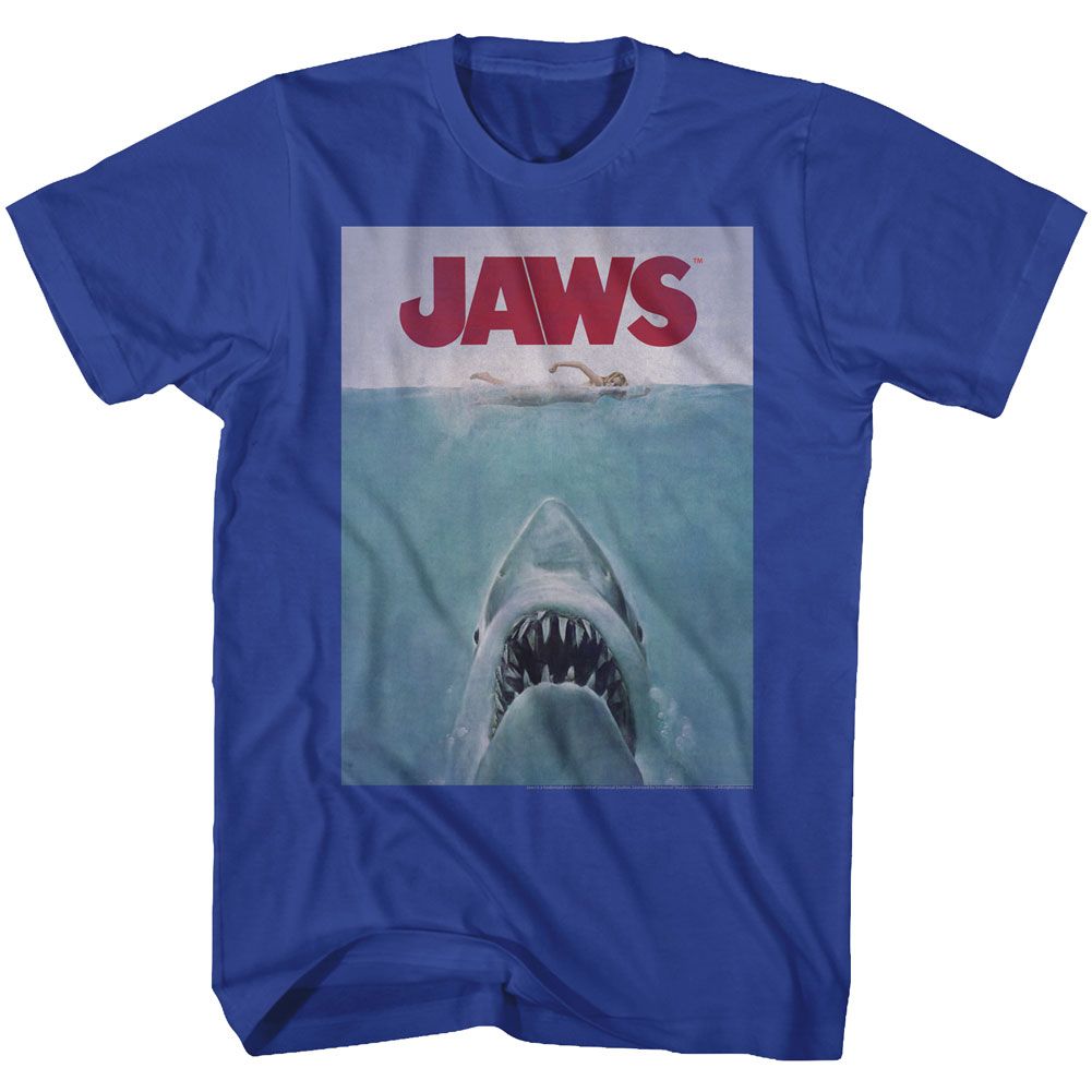 Wholesale JAWS Movie Poster Solid Royal Adult T-Shirt