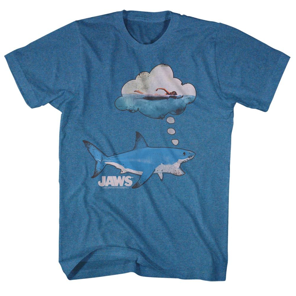 Wholesale JAWS Movie Dreamy Snacks Heather Indigo Adult T-Shirt