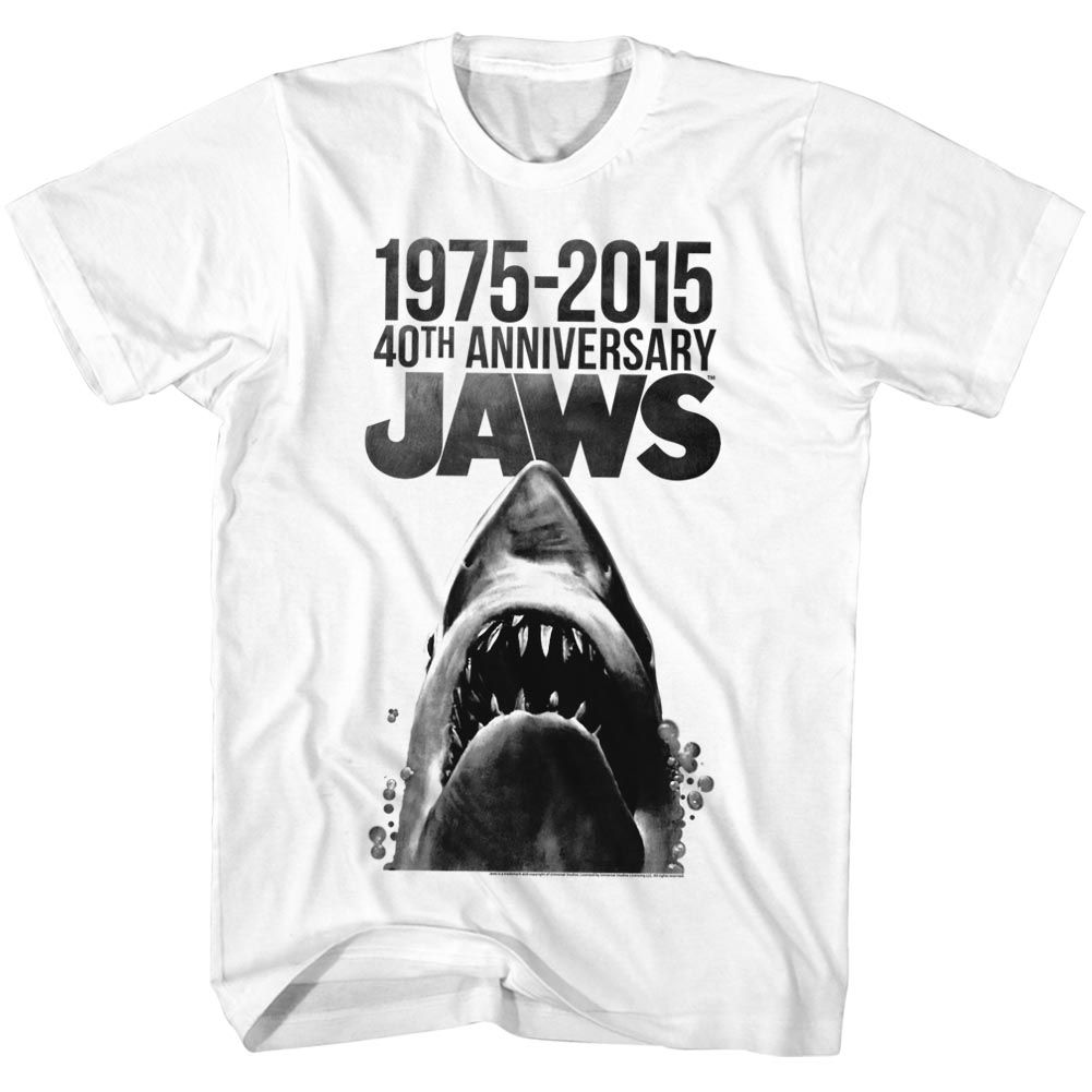 Wholesale JAWS Movie 40 Years White Adult T-Shirt