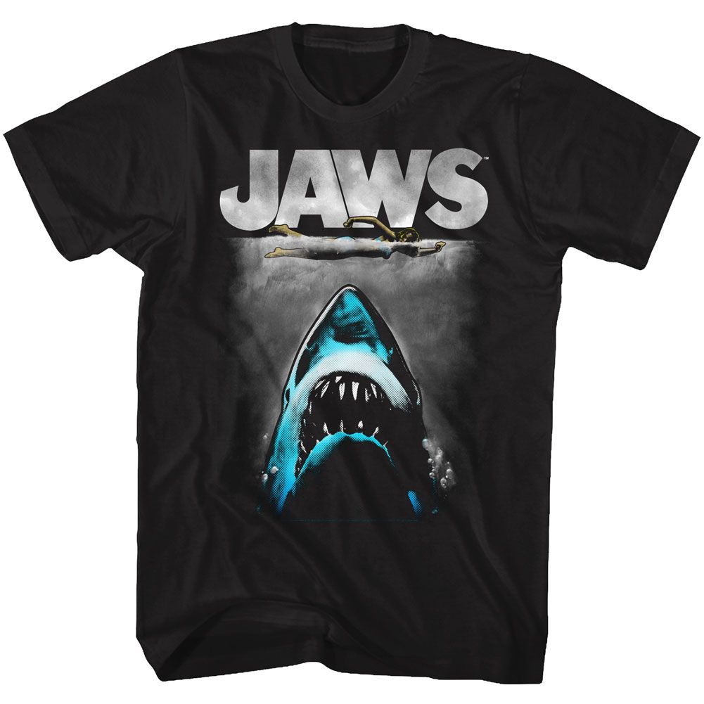 Wholesale JAWS Movie Lichtenstein Black Adult T-Shirt