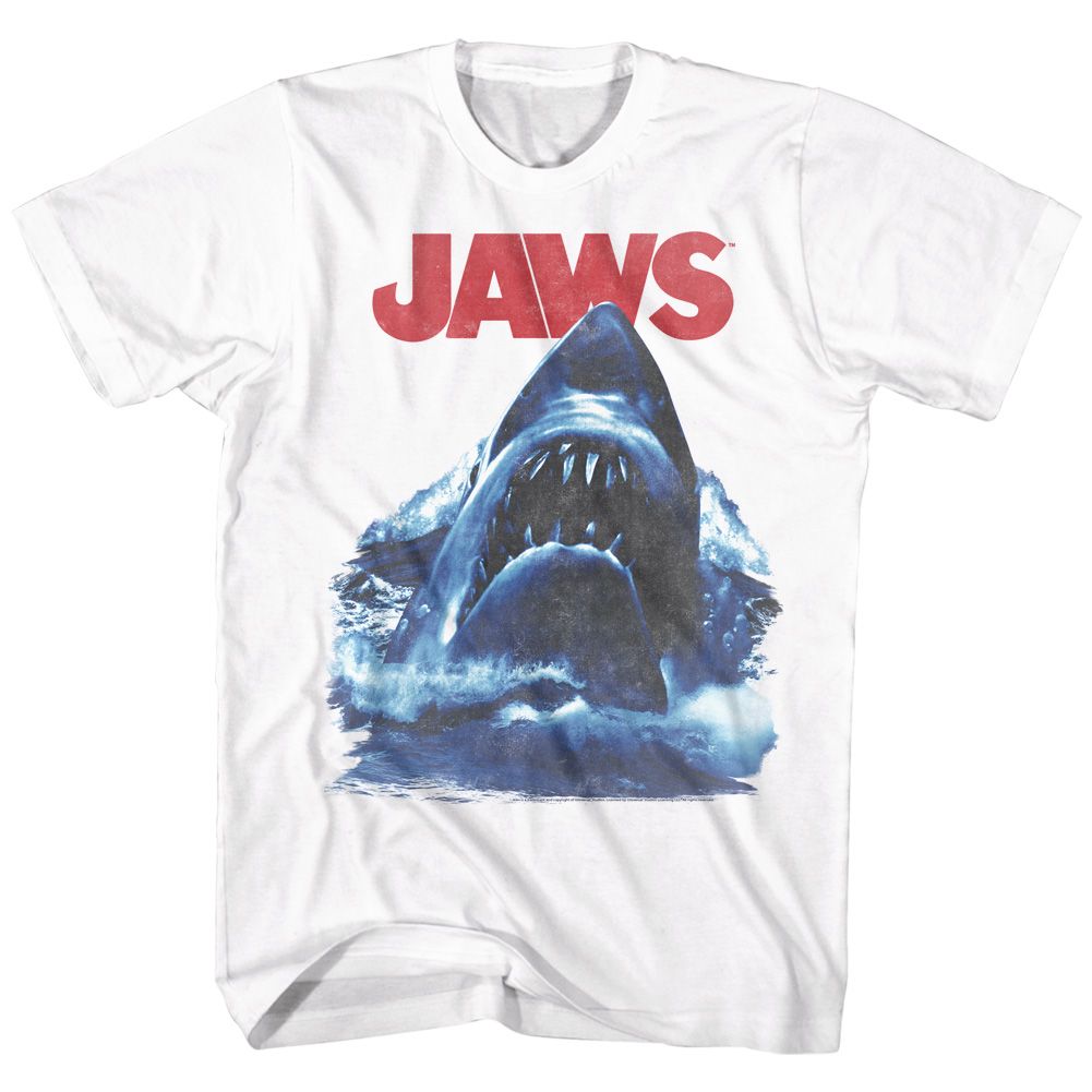 Wholesale JAWS Movie Bad Waves White Adult T-Shirt