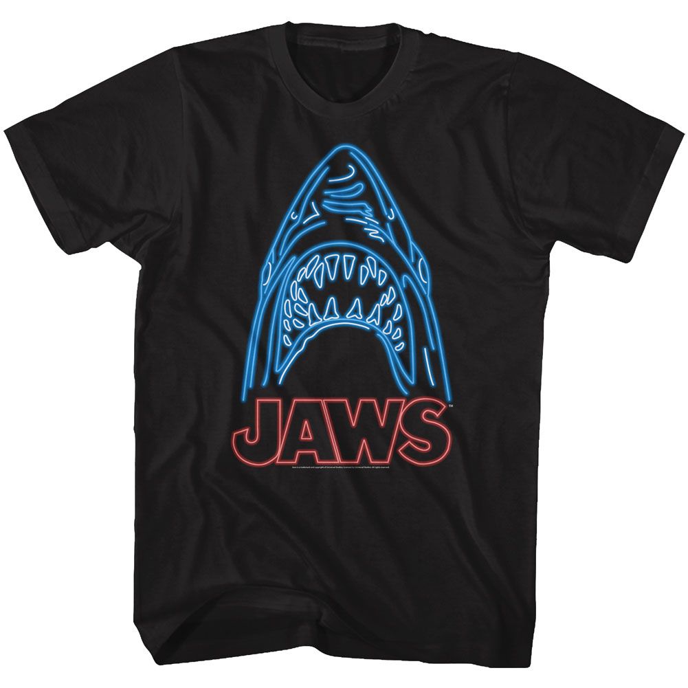 Wholesale JAWS Movie Neon Black Adult T-Shirt
