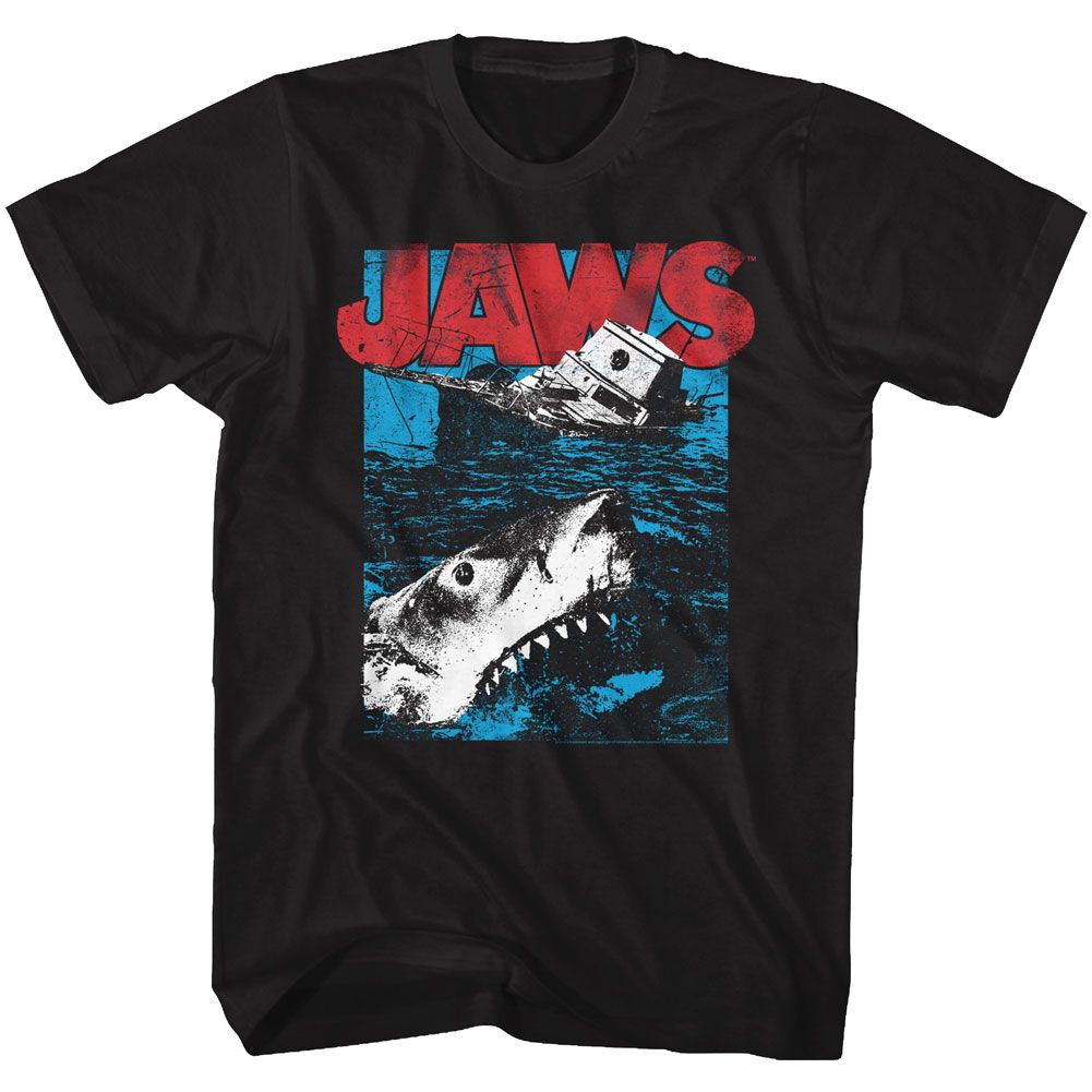 Wholesale JAWS Movie Great White Black Adult T-Shirt