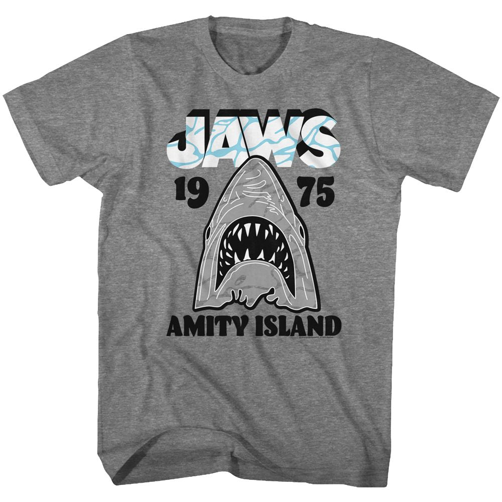 Wholesale JAWS Movie Gray White Heather Graphite Adult T-Shirt