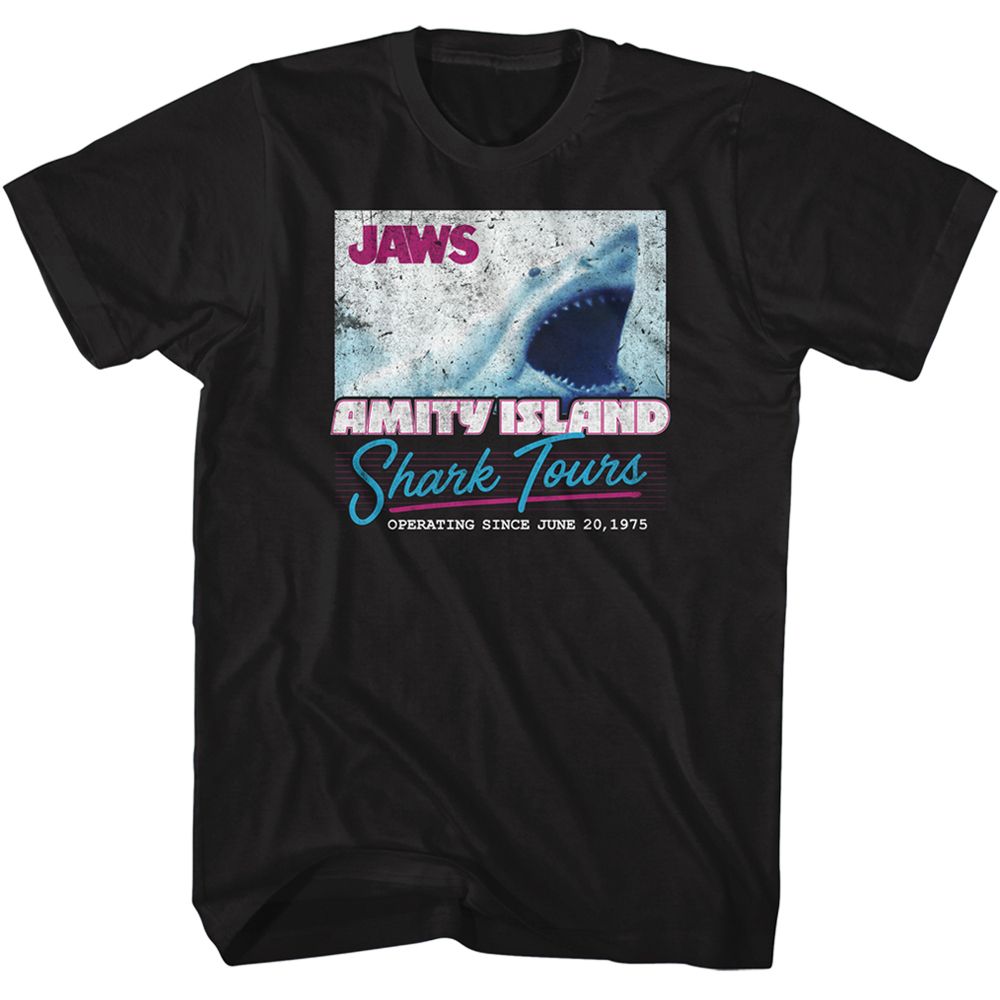 Wholesale JAWS Movie Shark Tours Black Adult T-Shirt