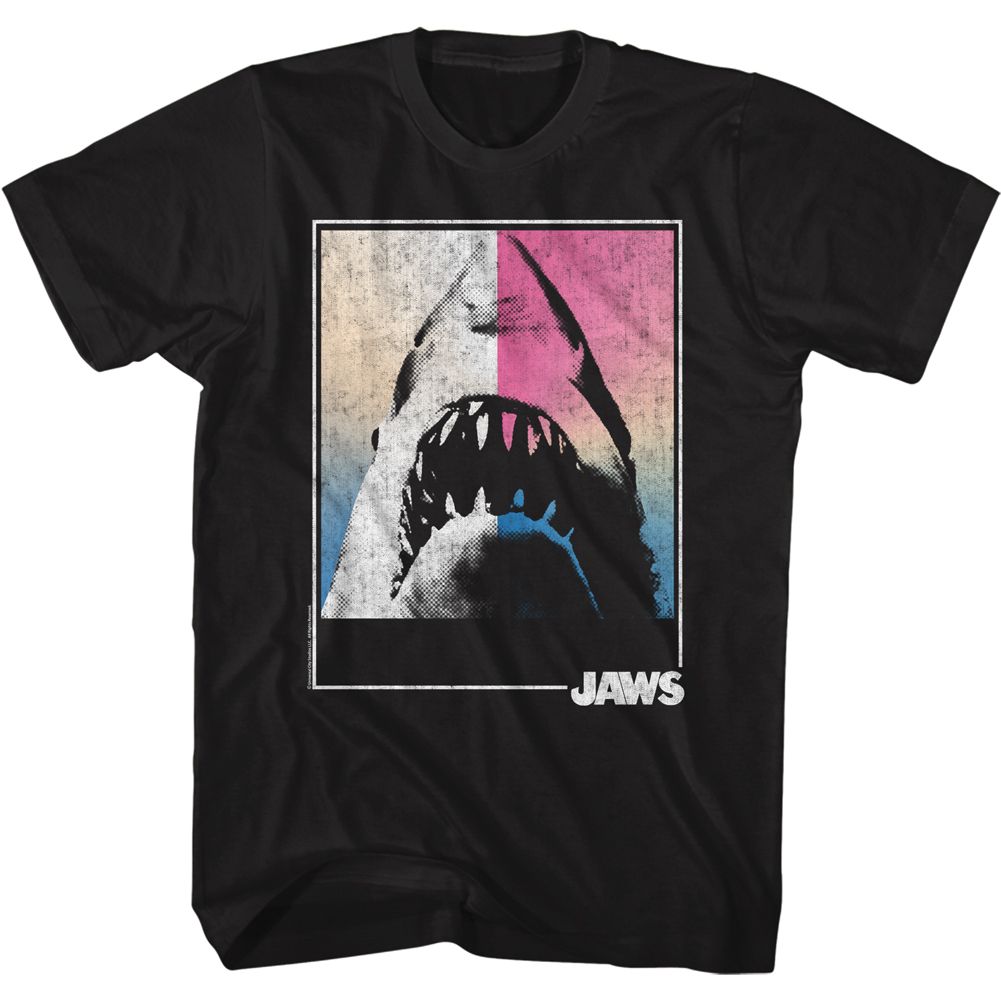 Wholesale JAWS Movie Square Shark Black Adult T-Shirt