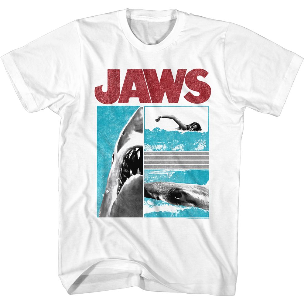 Wholesale JAWS Movie Panels White Adult T-Shirt