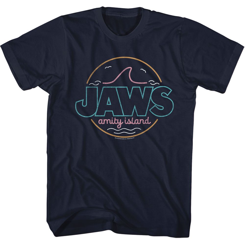 Wholesale JAWS Movie Jawsline Navy Adult T-Shirt