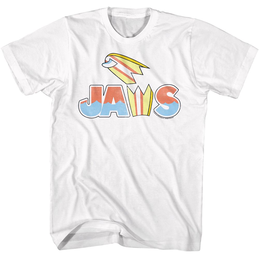 Wholesale JAWS Movie Broken Surfboard White Adult T-Shirt