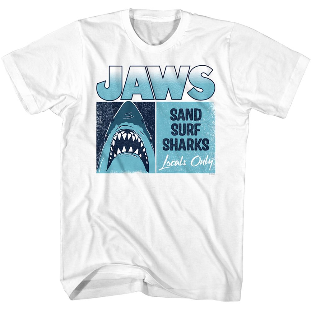 Wholesale JAWS Movie Locals Only White Adult T-Shirt