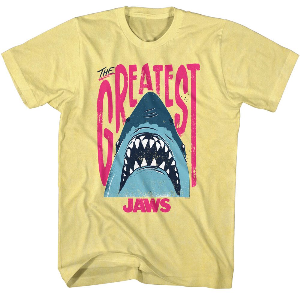 Wholesale JAWS Movie the Greatest Heather Yellow Adult T-Shirt