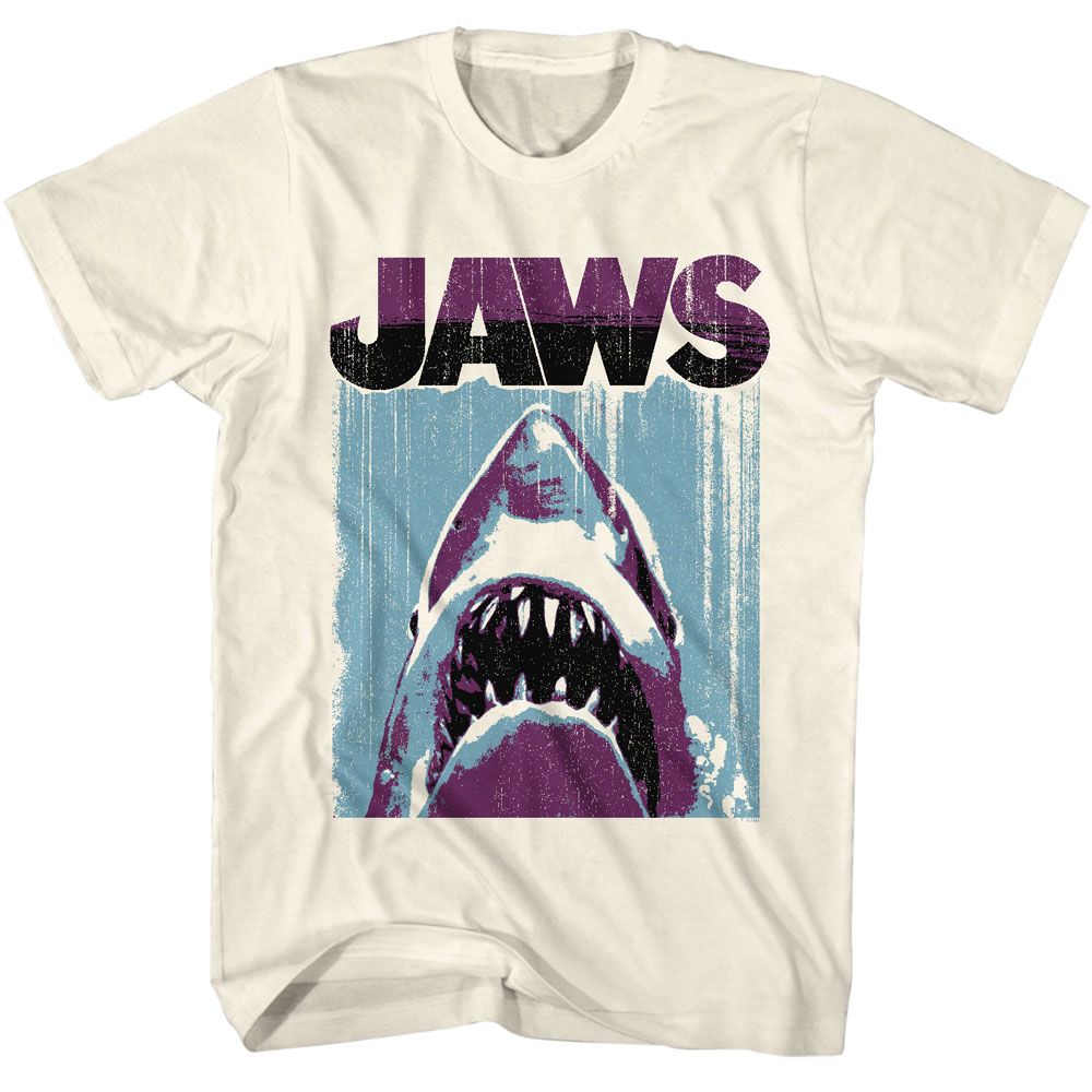 Wholesale JAWS Movie Day Under Night Over Solid Natural Adult T-Shirt