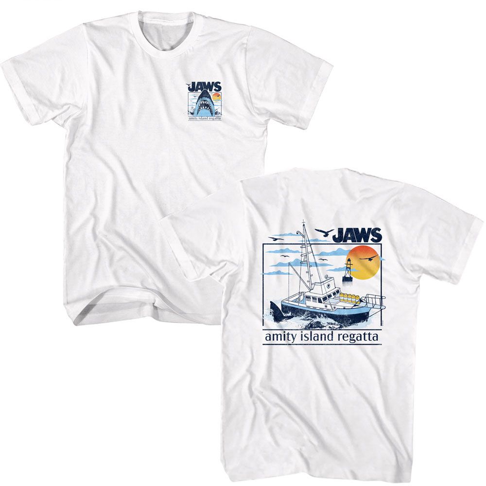 Wholesale JAWS Movie Amity Island Regatta White Adult T-Shirt