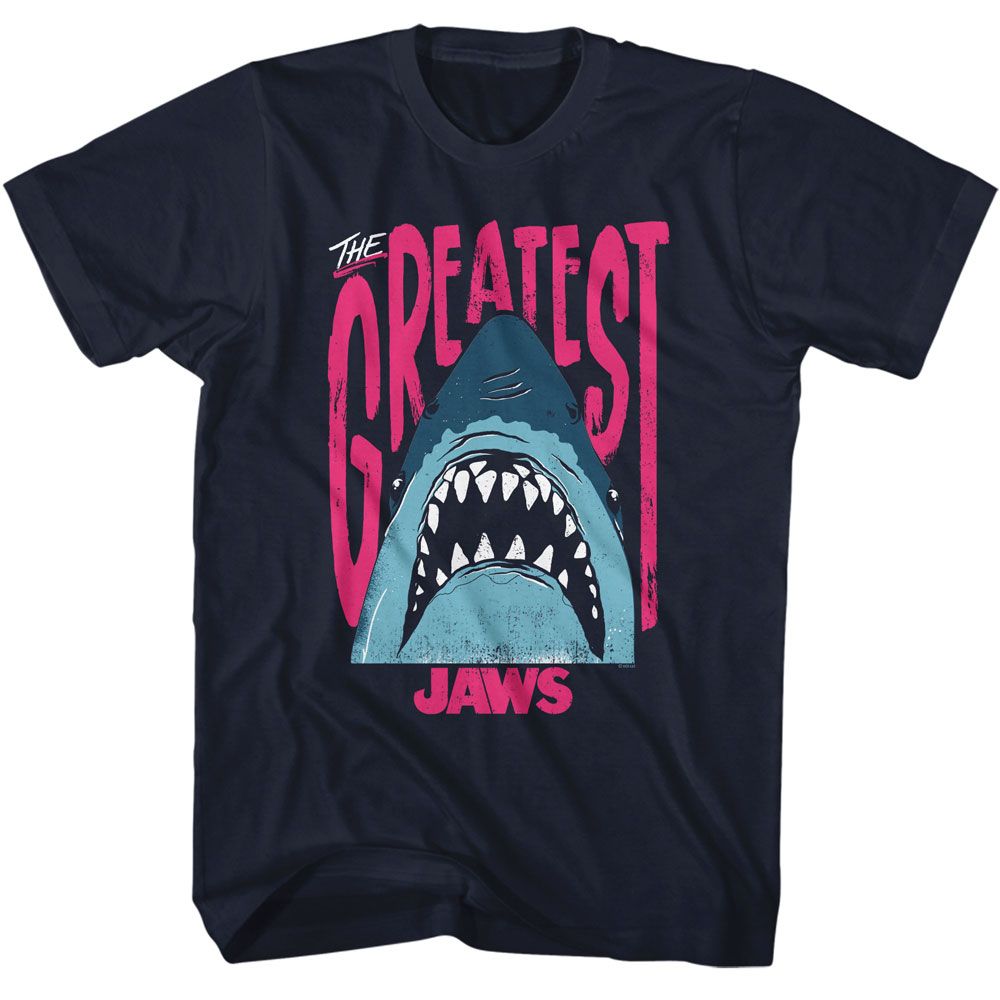 Wholesale JAWS Movie the Greatest Shark Navy Adult T-Shirt